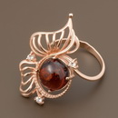 1.154  Кольцо позолота янтарь